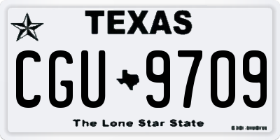 TX license plate CGU9709