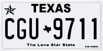 TX license plate CGU9711