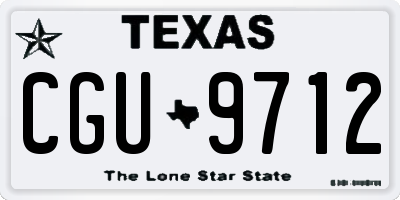 TX license plate CGU9712