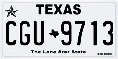 TX license plate CGU9713