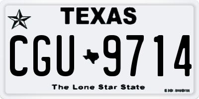 TX license plate CGU9714