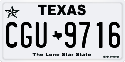 TX license plate CGU9716