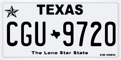 TX license plate CGU9720