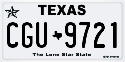 TX license plate CGU9721