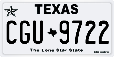 TX license plate CGU9722