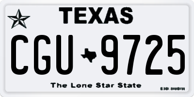 TX license plate CGU9725