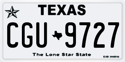 TX license plate CGU9727