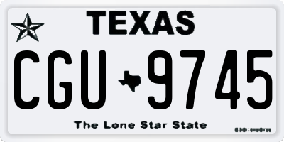 TX license plate CGU9745