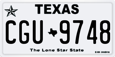 TX license plate CGU9748