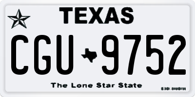 TX license plate CGU9752