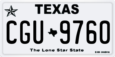 TX license plate CGU9760