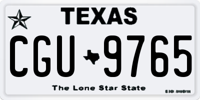TX license plate CGU9765