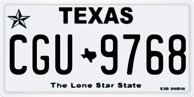 TX license plate CGU9768