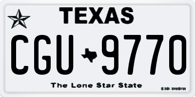 TX license plate CGU9770