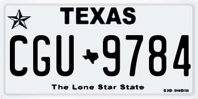 TX license plate CGU9784