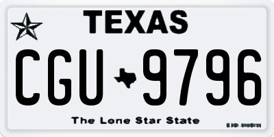 TX license plate CGU9796