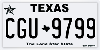 TX license plate CGU9799
