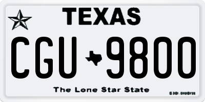 TX license plate CGU9800