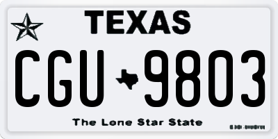 TX license plate CGU9803