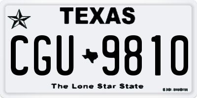 TX license plate CGU9810