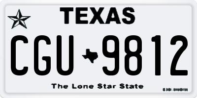 TX license plate CGU9812