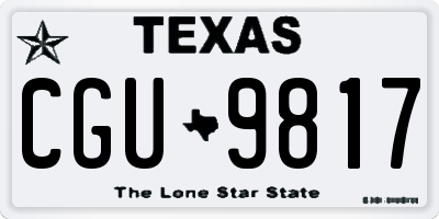 TX license plate CGU9817