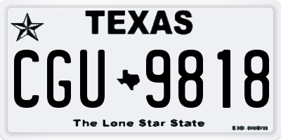 TX license plate CGU9818