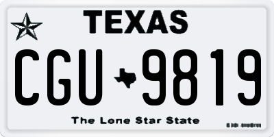 TX license plate CGU9819
