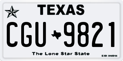 TX license plate CGU9821