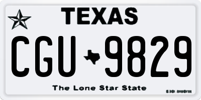 TX license plate CGU9829