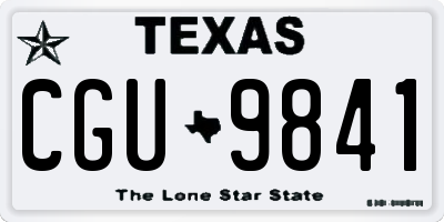 TX license plate CGU9841