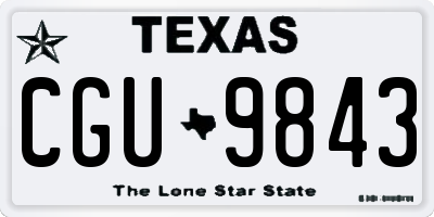 TX license plate CGU9843