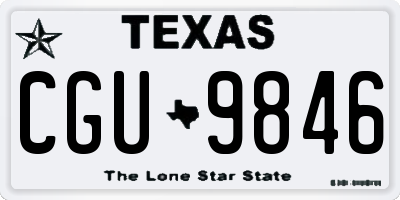 TX license plate CGU9846