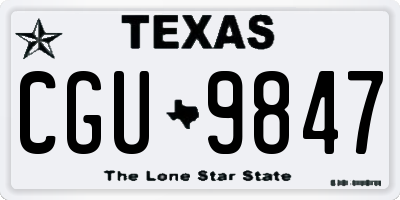 TX license plate CGU9847