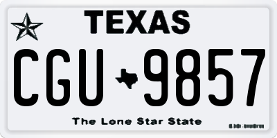TX license plate CGU9857