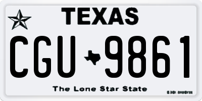 TX license plate CGU9861