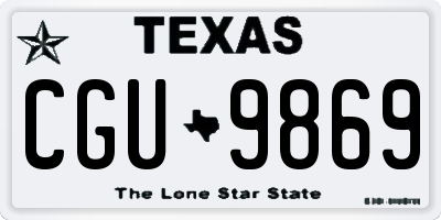 TX license plate CGU9869