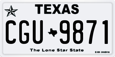 TX license plate CGU9871