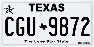TX license plate CGU9872