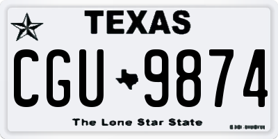 TX license plate CGU9874