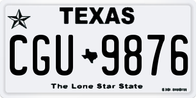 TX license plate CGU9876