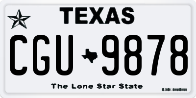 TX license plate CGU9878