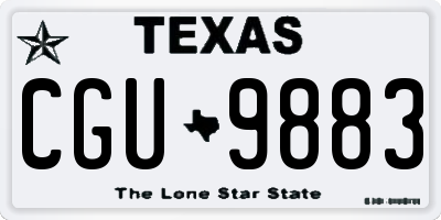 TX license plate CGU9883