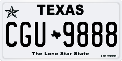 TX license plate CGU9888