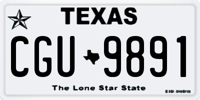TX license plate CGU9891