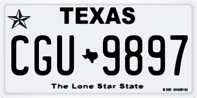 TX license plate CGU9897