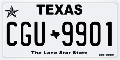 TX license plate CGU9901