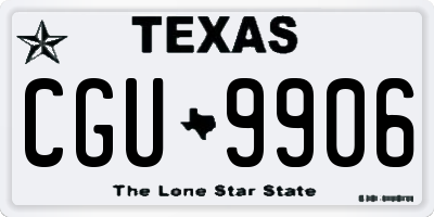TX license plate CGU9906
