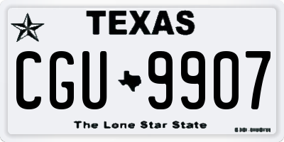 TX license plate CGU9907