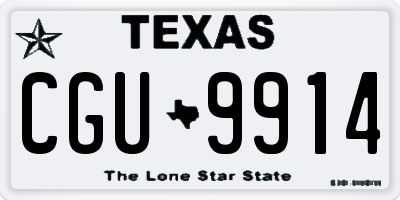 TX license plate CGU9914